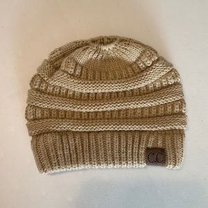 C.C. Brown Toque with Ponytail Hole